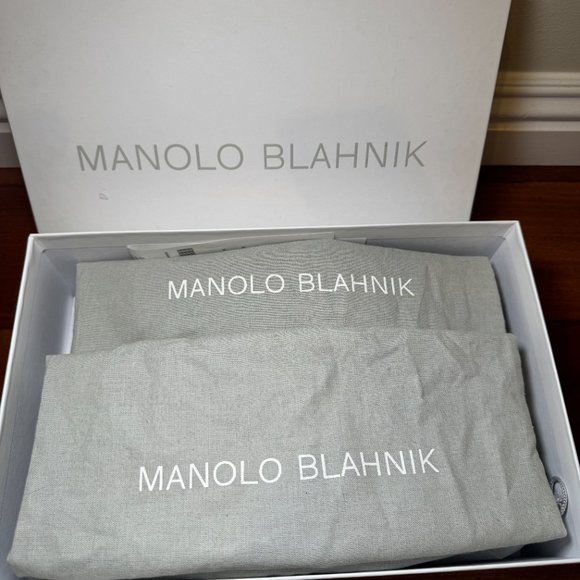 MANOLO BLAHNIK LURUM WHITE SATIN SIZE 38 - Picture 9 of 9